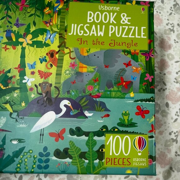 NWT - Usborne Book & 100 Piece Puzzle Box Set for kids - "In the Jungle" - Picture 2 of 8